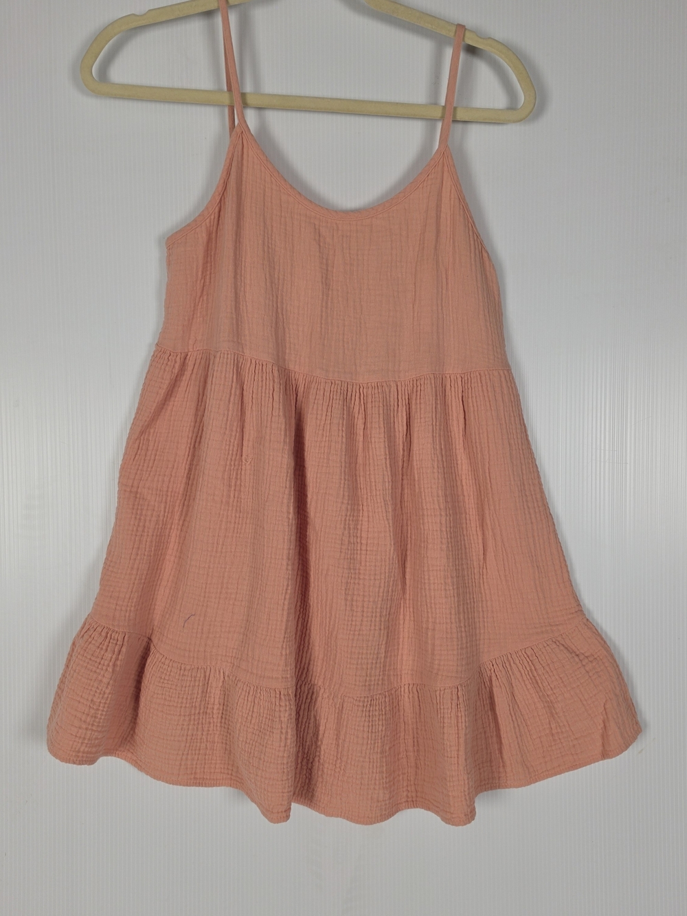 American Threads Peach Tiered Spaghetti-Strap Dress